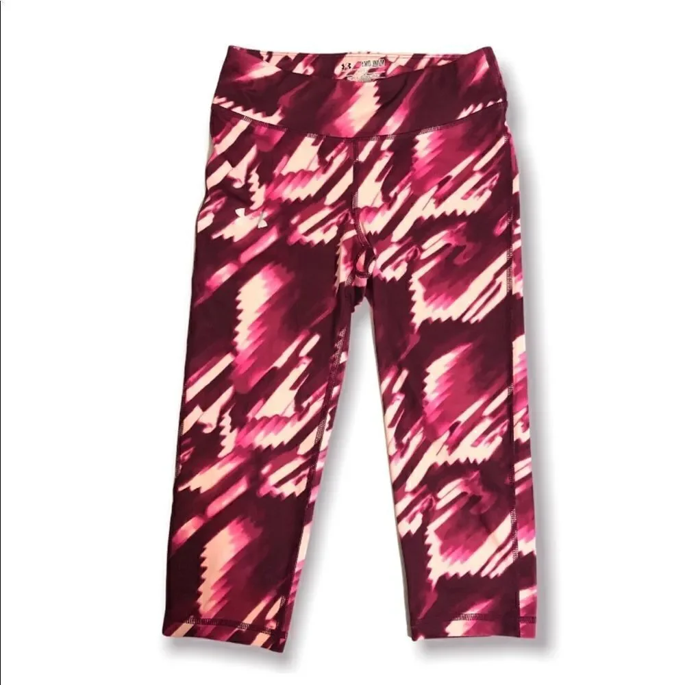 Under Armour girls youth Capri leggings Hot pink print-YMD/girls medium